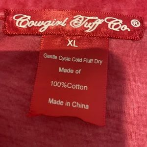 Cowgirl Tuff Company pink Jersey button up